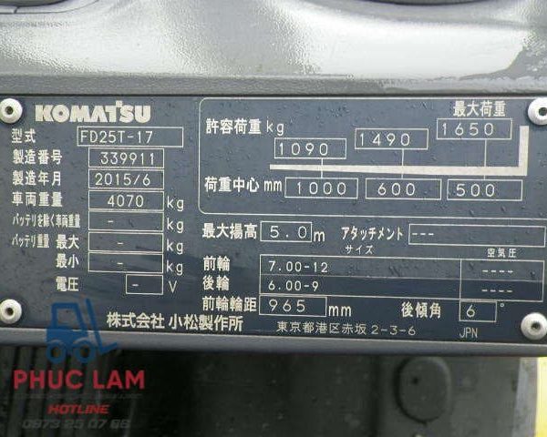 Xe Nâng Dầu 2.5 Tấn Fd25 17 (2)