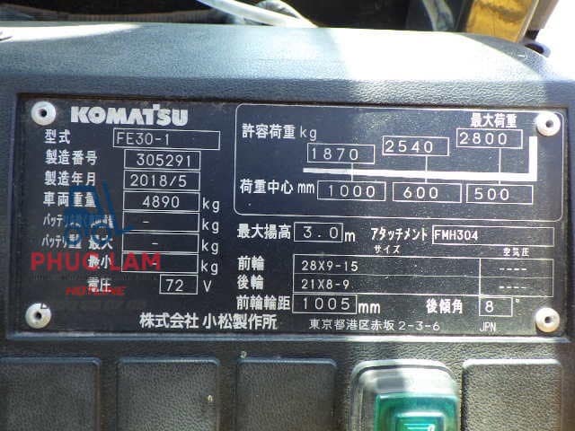 Xe Nâng Điện 3 Tấn Komatsu Fe30 1 2018 (4)
